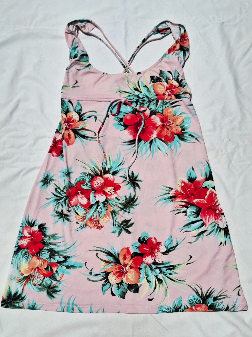 Vtg Y2K Blumarine Blugirl Beach Mini Dress Sexy Uptown Girls Tropical Size US 8